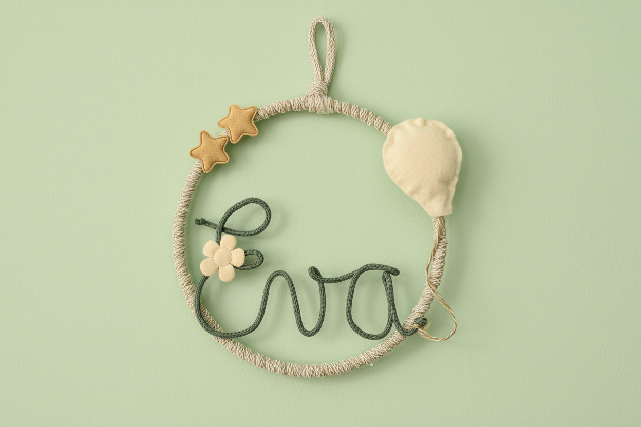 Cerchio Nascita con scritta in tricotin