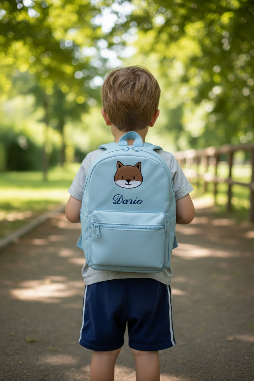 Zainetto con zip e ricamo personalizzato