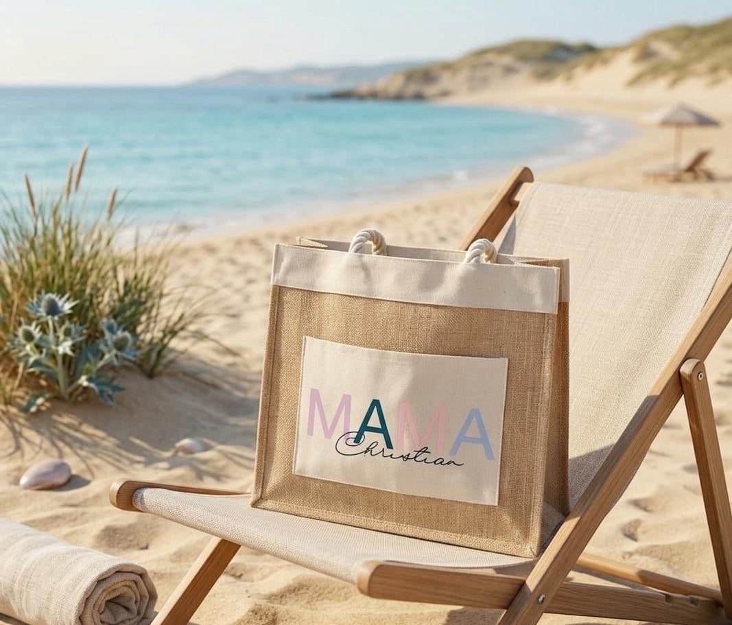 Borsa mare in Juta personalizzata