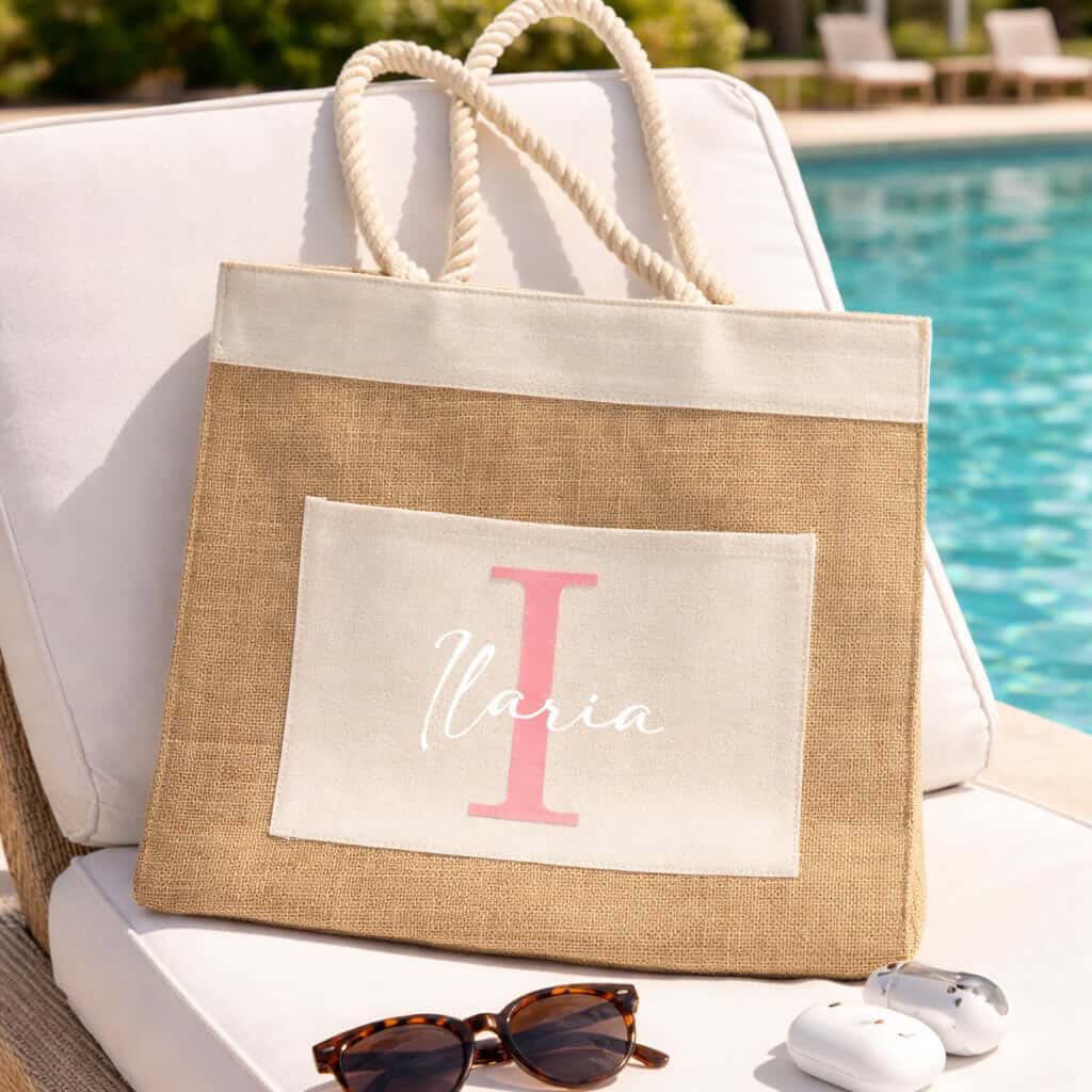 Borsa mare in Juta personalizzata