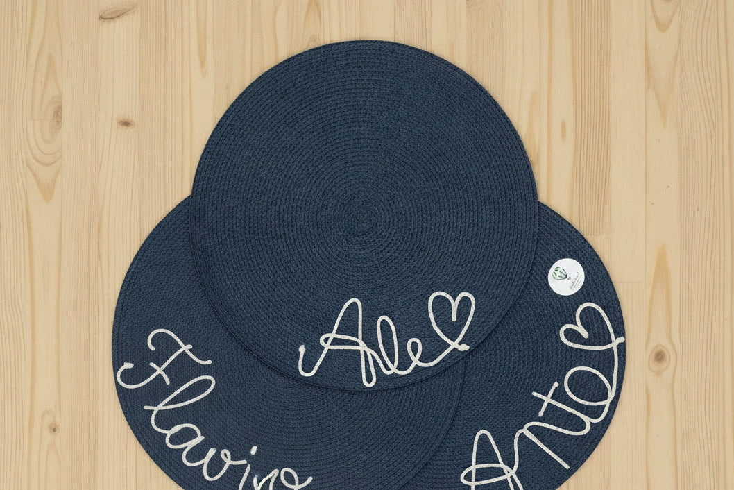 Tovaglietta personalizzata con nome in tricotin