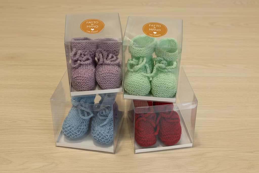 scarpette 100% lana fatte a mano