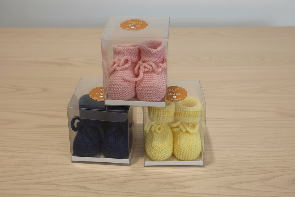 scarpette 100% lana fatte a mano