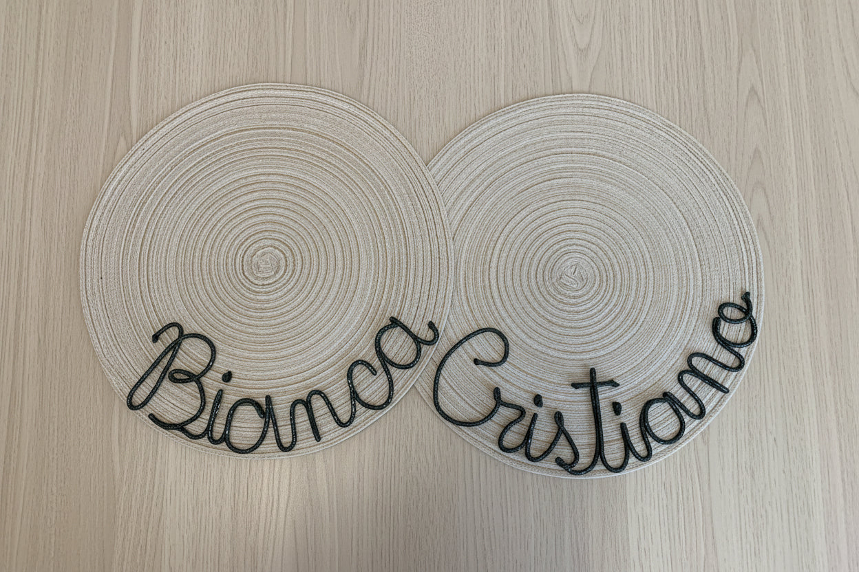 Tovaglietta personalizzata con nome in tricotin